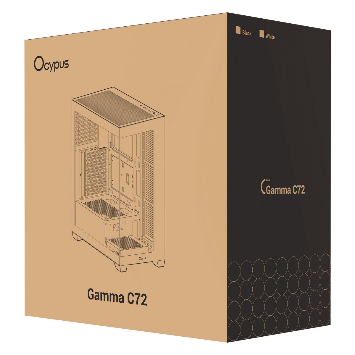 Корпус для ПК Case Ocypus Gamma C72 BK ATX / win / black / no PSU / Tempered Glass