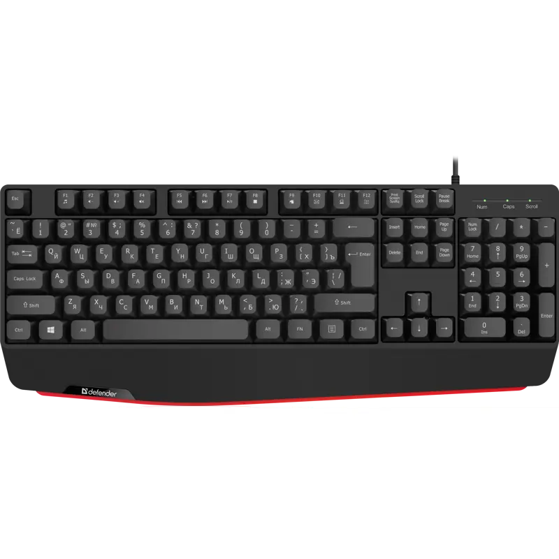 Клавиатура Defender Atom HB-546 черный USB Multimedia for gamer (подставка для запястий) (45546)