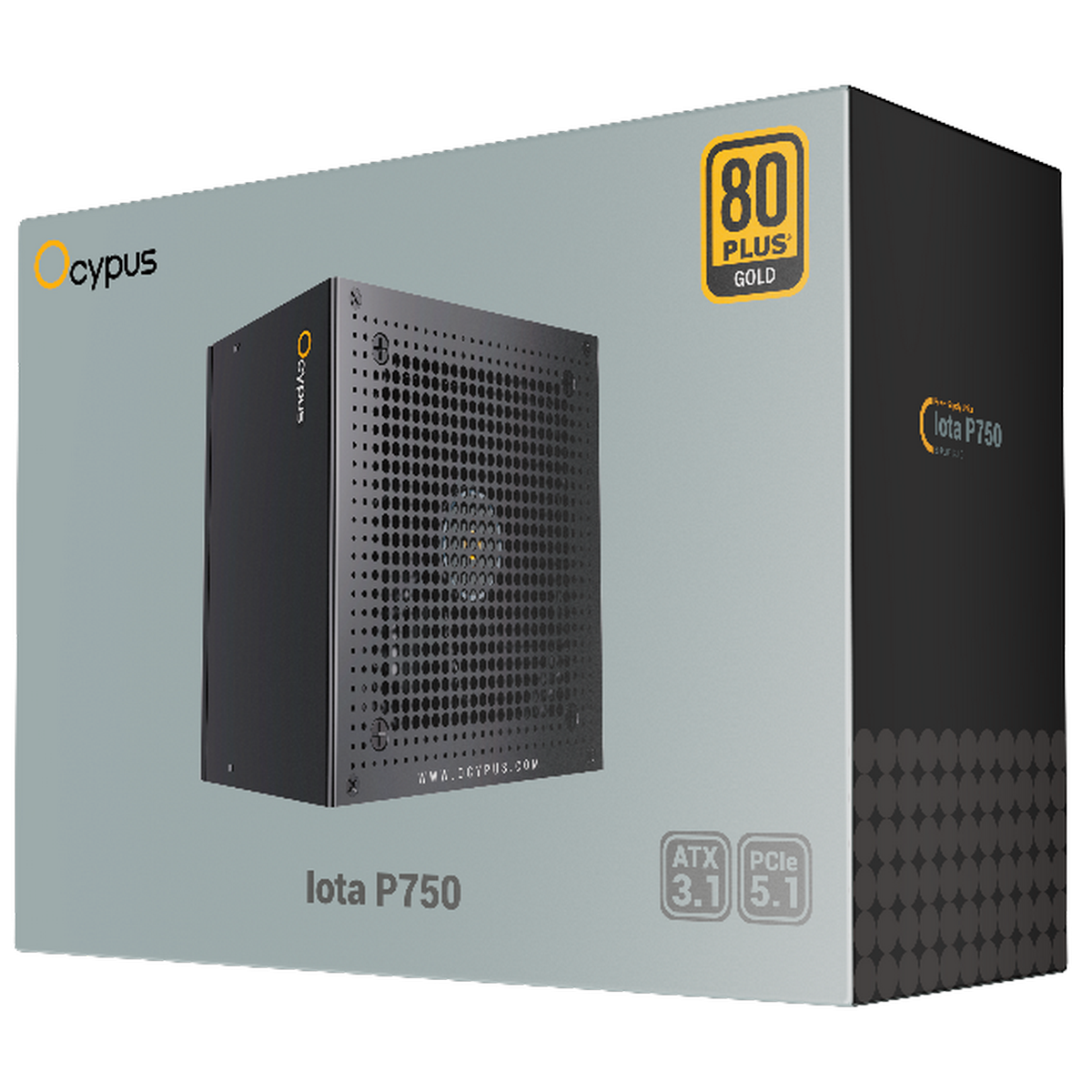 Блок питания Ocypus Iota P750, 750W, APFC, 80+ Gold, ATX 3.1, Fully Modular, 120mm Fan (P750-GF)