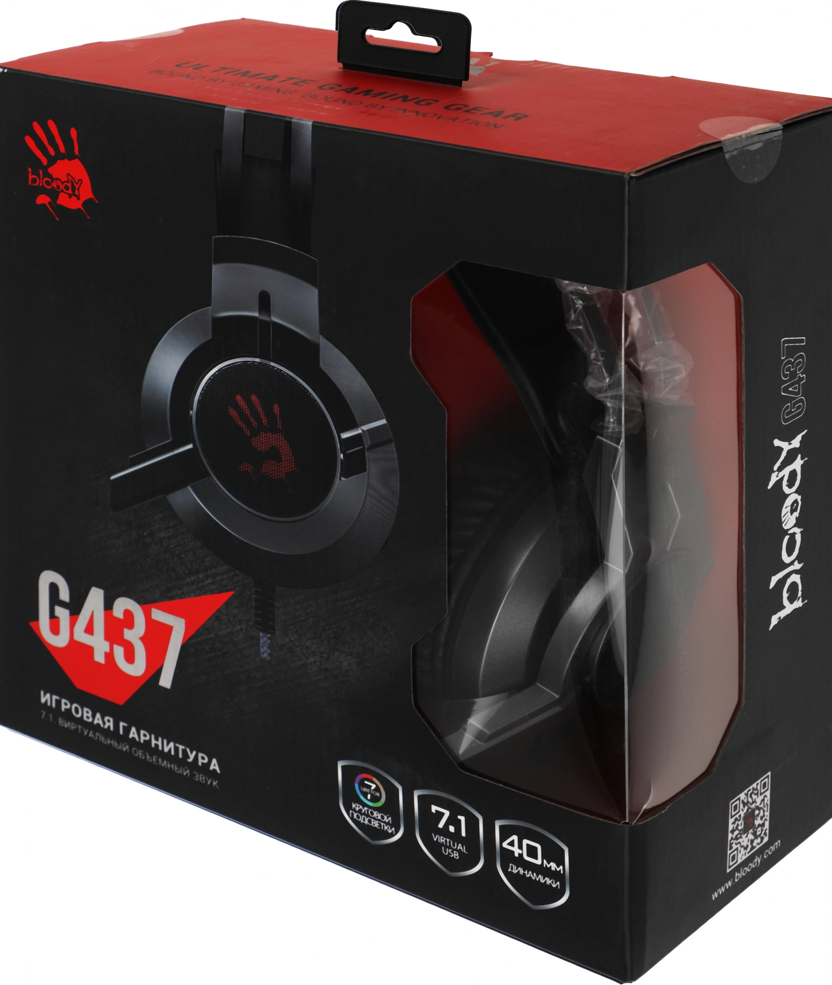 A4Tech Bloody G437 черный 1.8м мониторные