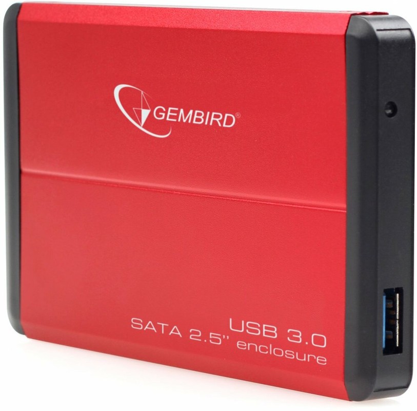 Gembird EE2-U3S-2-R Внешний корпус 2.5" Gembird EE2-U3S-2 ,  красный, USB 3.0, SATA