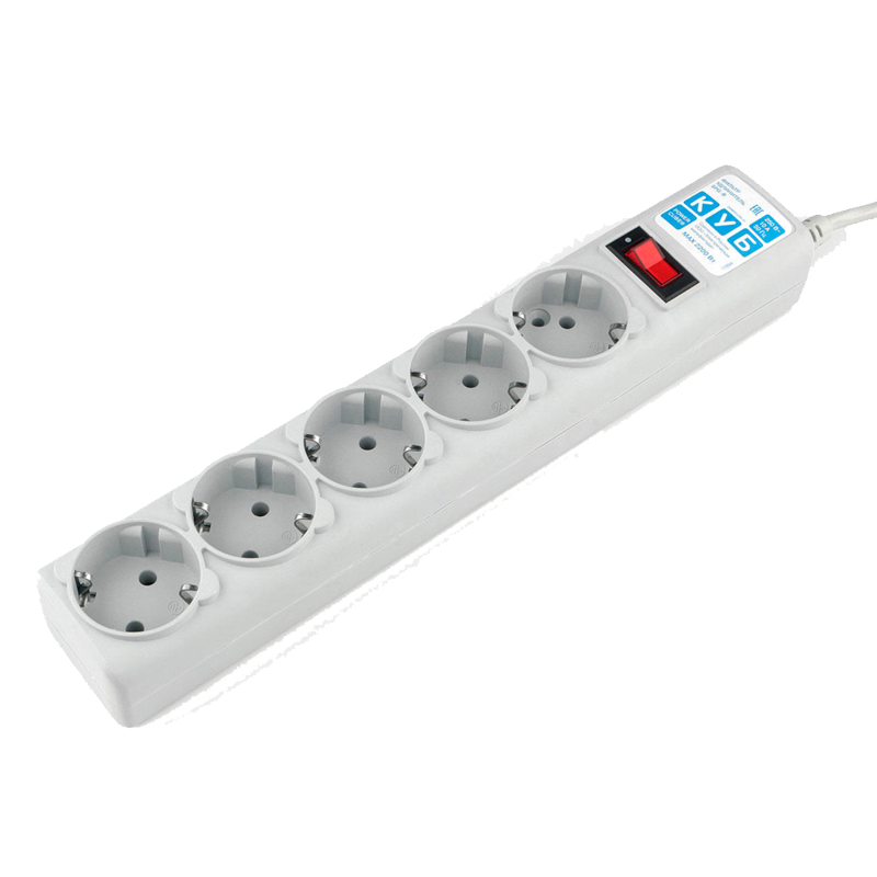 Сетевой фильтр Powercube SPG-B-10 3м (5 розеток) серый (коробка)