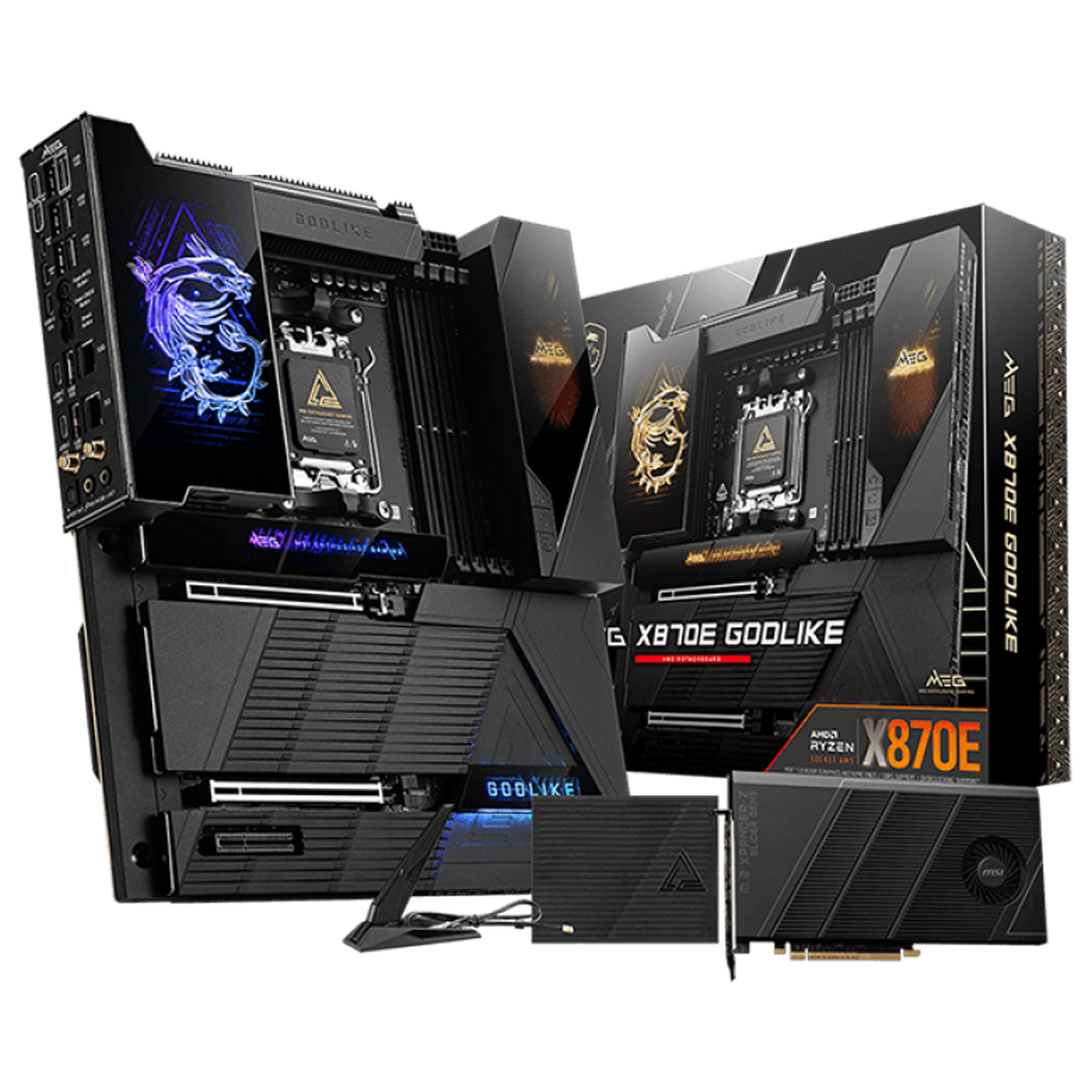 Материнская плата MSI MEG X870E GODLIKE X870E, AM5, 4*DDR5, 2*PCIEx16, 1*PCIEx4, 7*M.2, 7*TypeC, 8*U