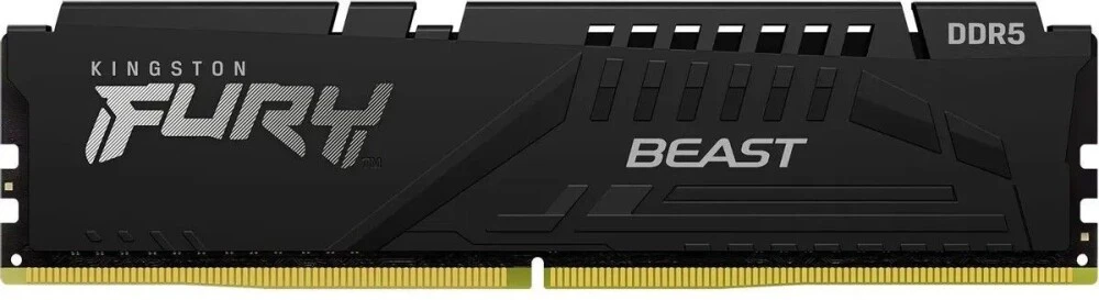 Оперативная память Kingston Fury Beast, DDR5, 64Gb (2x32Gb), 6000MHz, CL30, DIMM, с радиаторами