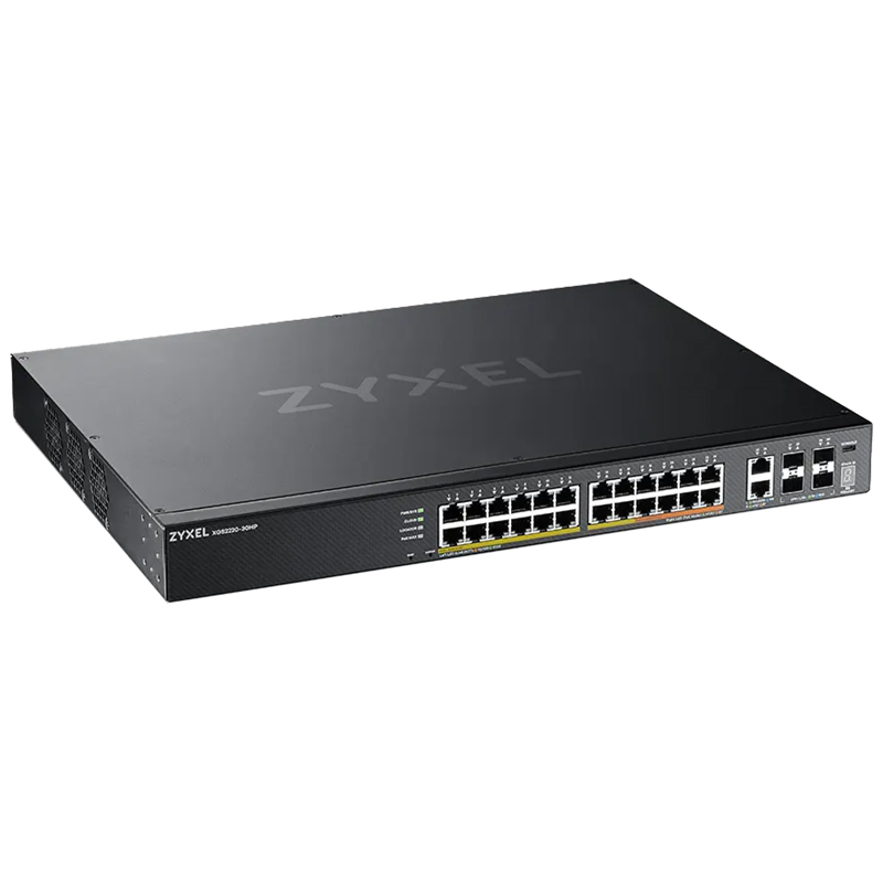 Коммутатор Zyxel XGS2220-30HP-EU0101F (L3) 24x1Гбит/с 2x10Гбит/с 4SFP+ 16PoE+ 8PoE++ 400W управляемы