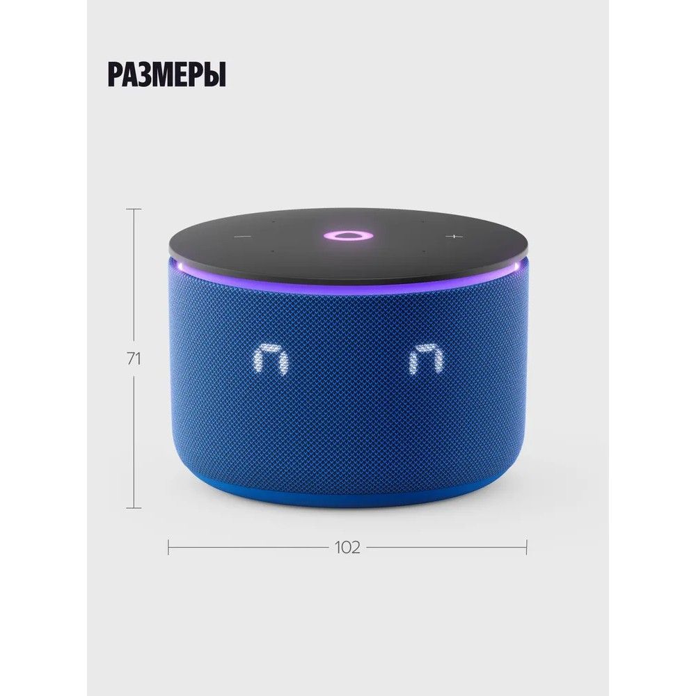 Умная колонка Yandex Станция Мини 3 Про Алиса синий 18W 2.0 BT/Wi-Fi (YNDX-00059BLU)