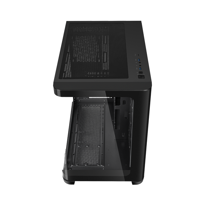 Корпус SAMA V60E Black, Midi-Tower, TG, no fans, 2xUSB 3.0 + 1xUSB 3.2 Type-C, ATX, mATX, mITX Black