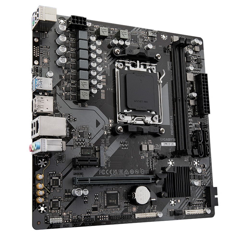 Материнская плата Gigabyte A620M H Socket AM5 AMD A620 2xDDR5 mATX AC`97 8ch(7.1) GbLAN RAID+HDMI+DP