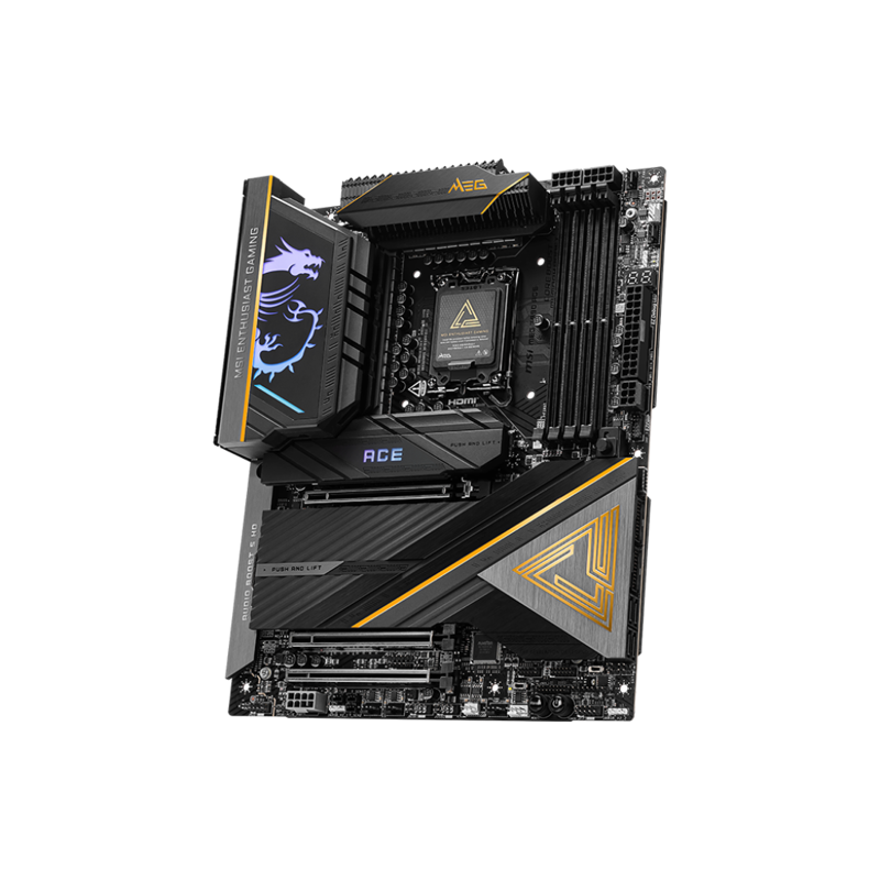 Материнская плата MSI MEG Z890 ACE  Soc-1851 Intel Z890 4xDDR5 ATX AC`97 8ch(7.1) 10Gigabit RAID+HDM