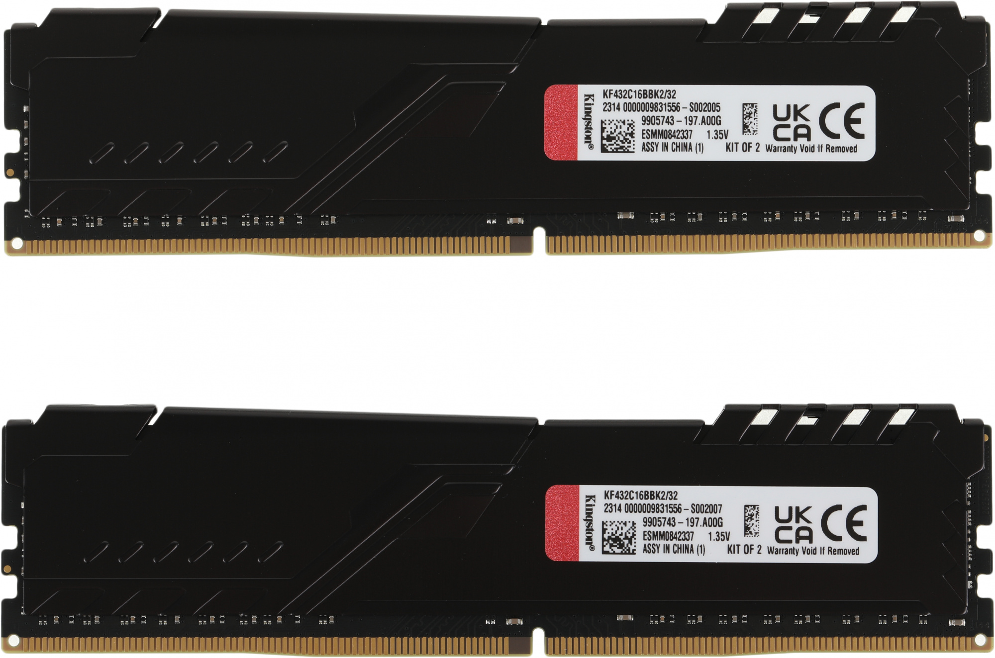 Память DDR4 2x16Gb 3200MHz Kingston KF432C16BBK2/32 Fury Beast Black RTL Gaming PC4-25600 CL16 DIMM 