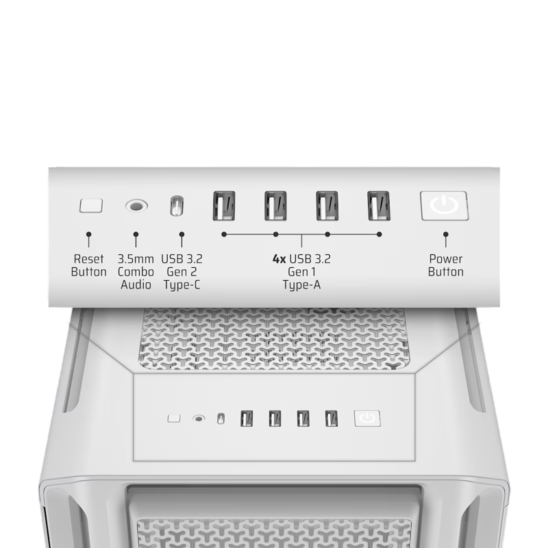 Корпус Corsair 5000T, Midi-Tower, TG, no fan, 4xUSB-A 3.2, 1xUSB 3.2 Type-C, E-ATX, ATX, mATX, mITX 