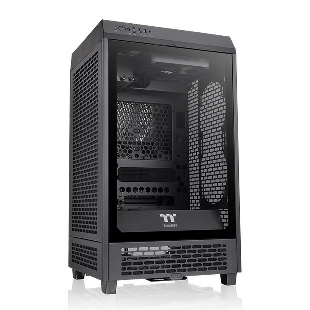 Корпус Thermaltake The Tower 200/Black/Win/SPCC/Tempered Glass*1/CT140 Fan*2/Color Box