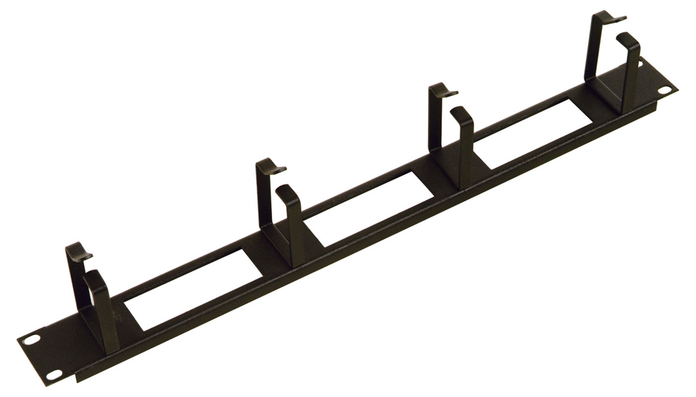 Опциии аксессуары ЦМО Горизонтальный кабельный органайзер с окнами 19" 1U, 4 кольца, цвет черный