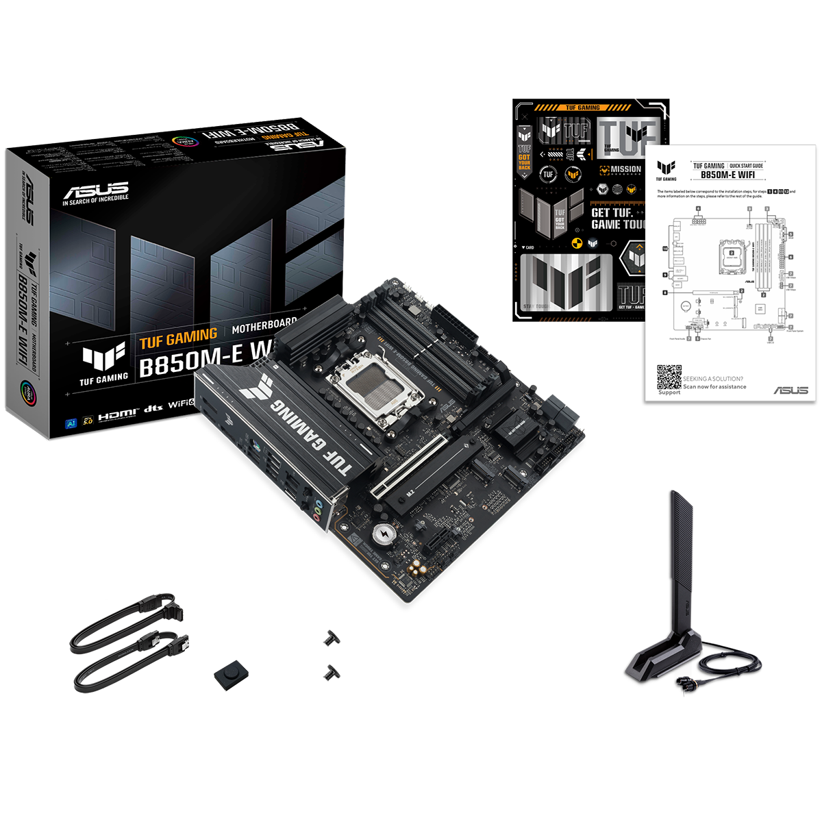 Материнская плата Asus TUF GAMING B850M-E WIFI Socket AM5 AMD B850 4xDDR5 mATX AC`97 8ch(7.1) 2.5Gg 