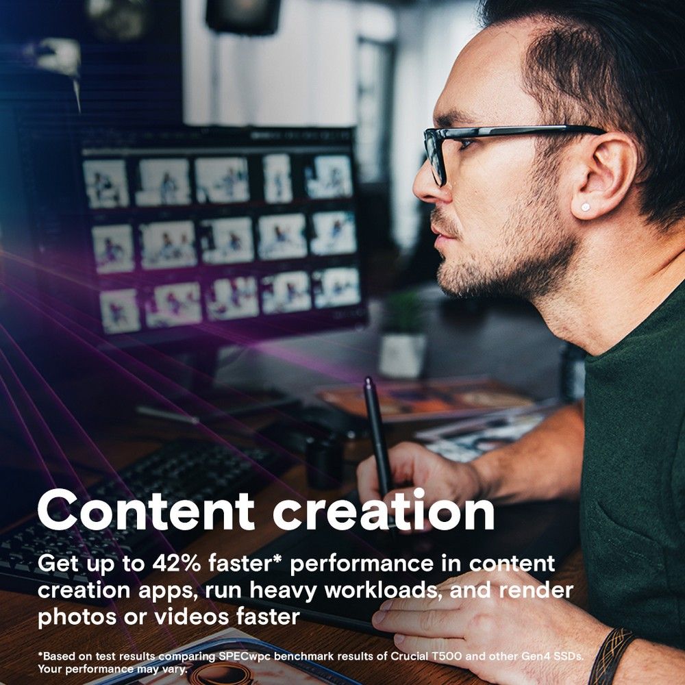 Твердотельный диск 2TB Crucial T500 CT2000T500SSD8 M.2, NVMe 3D TLC [R/W - 7400/7000 MB/s]