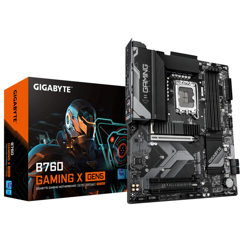 Материнская плата Gigabyte B760 GAMING X GEN5 Soc-1700 Intel B760 4xDDR5 ATX AC`97 8ch(7.1) 2.5Gg RA