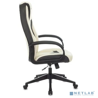 Кресло игровое Zombie 8 белый/черный экокожа крестов. пластик