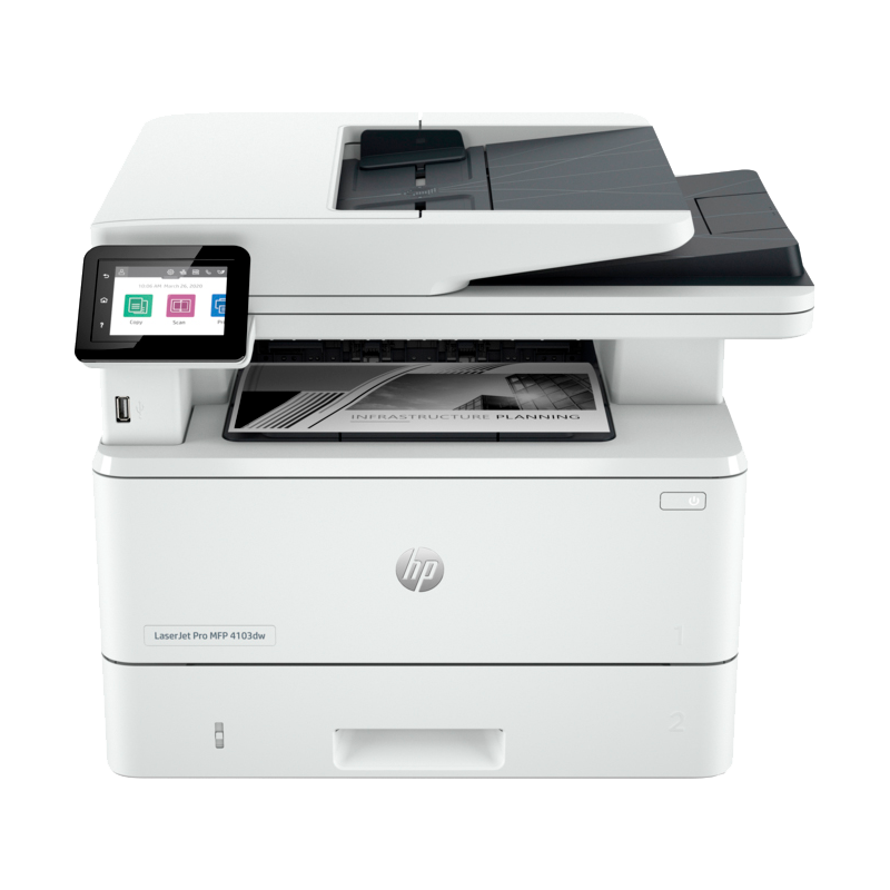 МФУ лазерный HP LaserJet Pro 4103dw (2Z627A) A4 Duplex Net WiFi белый