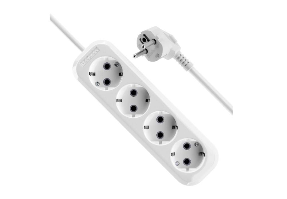 Defender Удлинитель с заземлением R340 16 А, 3 м, заземление, 4 розетки