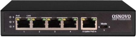 Коммутатор Osnovo SW-8050/D 5x1Гбит/с 4PoE+ 85W неуправляемый