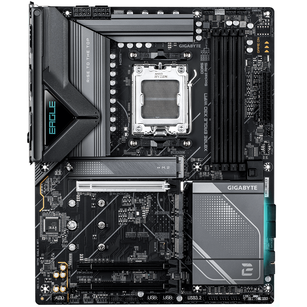 Материнская плата GIGABYTE X870E EAGLE X3D WIFI7, AM5, X870, 4*DDR5,  4*SATA, 4*M.2, 5*USB 3.2,  Typ