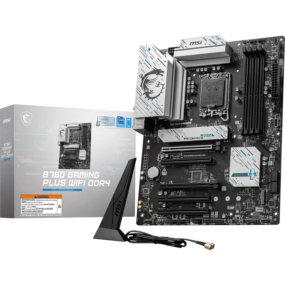 Материнская плата MSI B760 GAMING PLUS WIFI DDR4 Soc-1700 Intel B760 4xDDR4 ATX AC`97 8ch(7.1) 2.5Gg