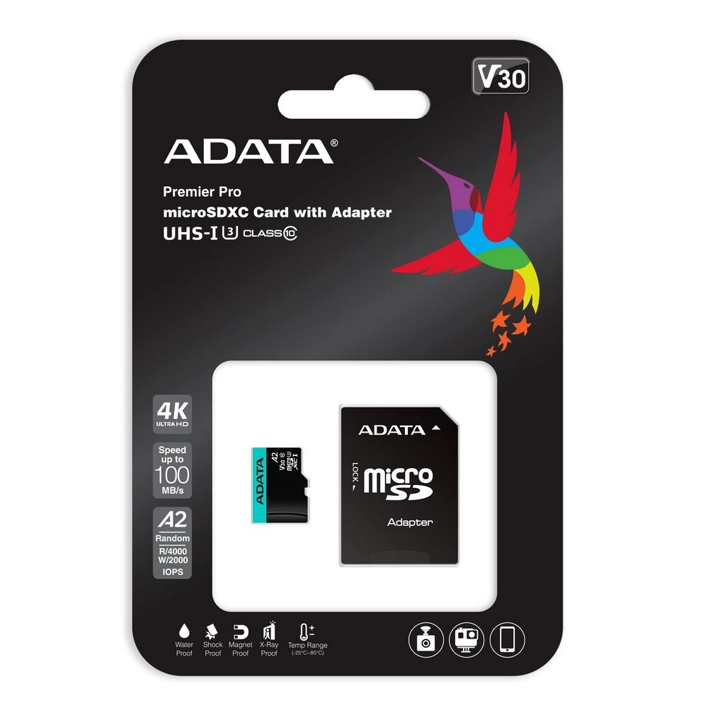 Флеш карта microSDXC 128GB A-Data AUSDX128GUI3V30SA2-RA1 Premier Pro + adapter