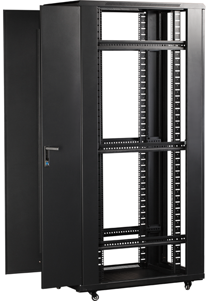 Шкаф Шкаф 19" Business, 37U 600x800, черный, передняя дверь стекло, задняя дверь распашная металл