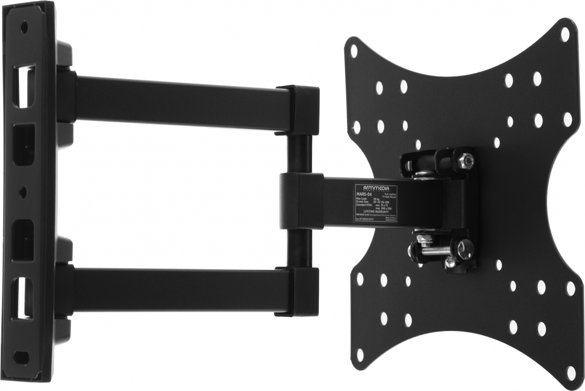 Кронштейн для телевизора Arm Media MARS-4 черный 20"-43" макс.20кг настенный поворот и наклон
