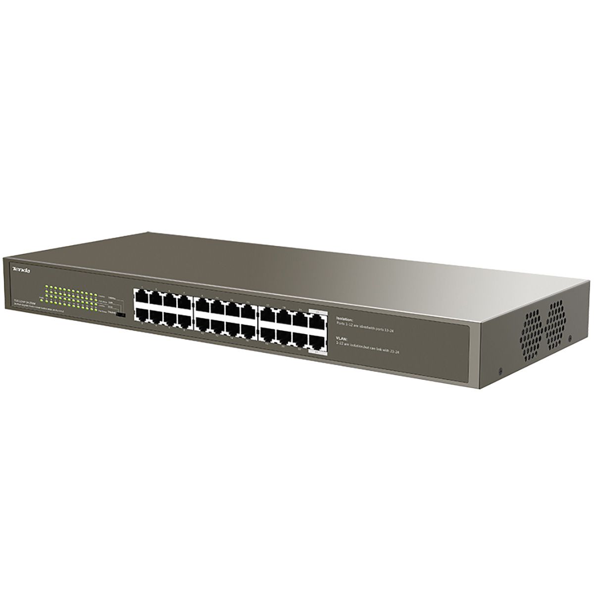 Коммутатор Tenda TEG1124P-24-250W (L2) 24x1Гбит/с 24PoE 225W неуправляемый