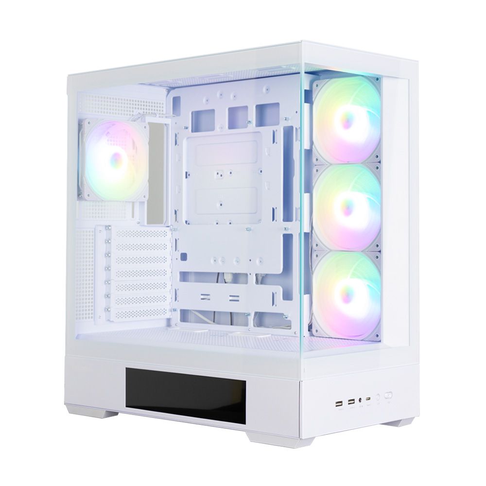Корпус для ПК Zalman P40 DS White ATX Mid Tower PC Case, 120mm ARGB Fanx4