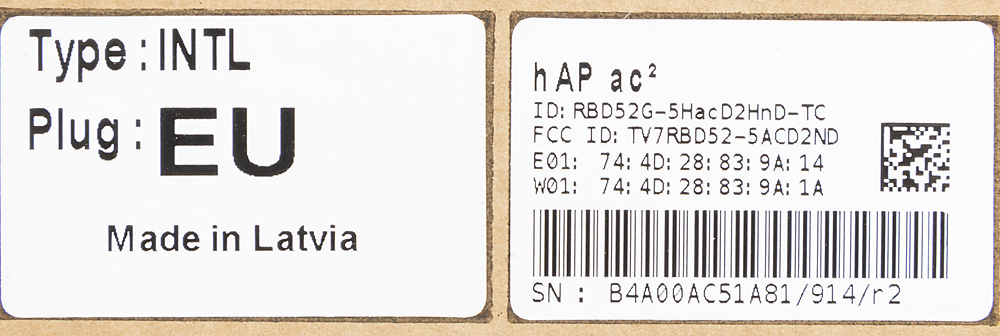 Роутер беспроводной MikroTik hAP ac2 (RBD52G-5HACD2HND-TC) AC1200 10/100/1000BASE-TX/4G ready черный