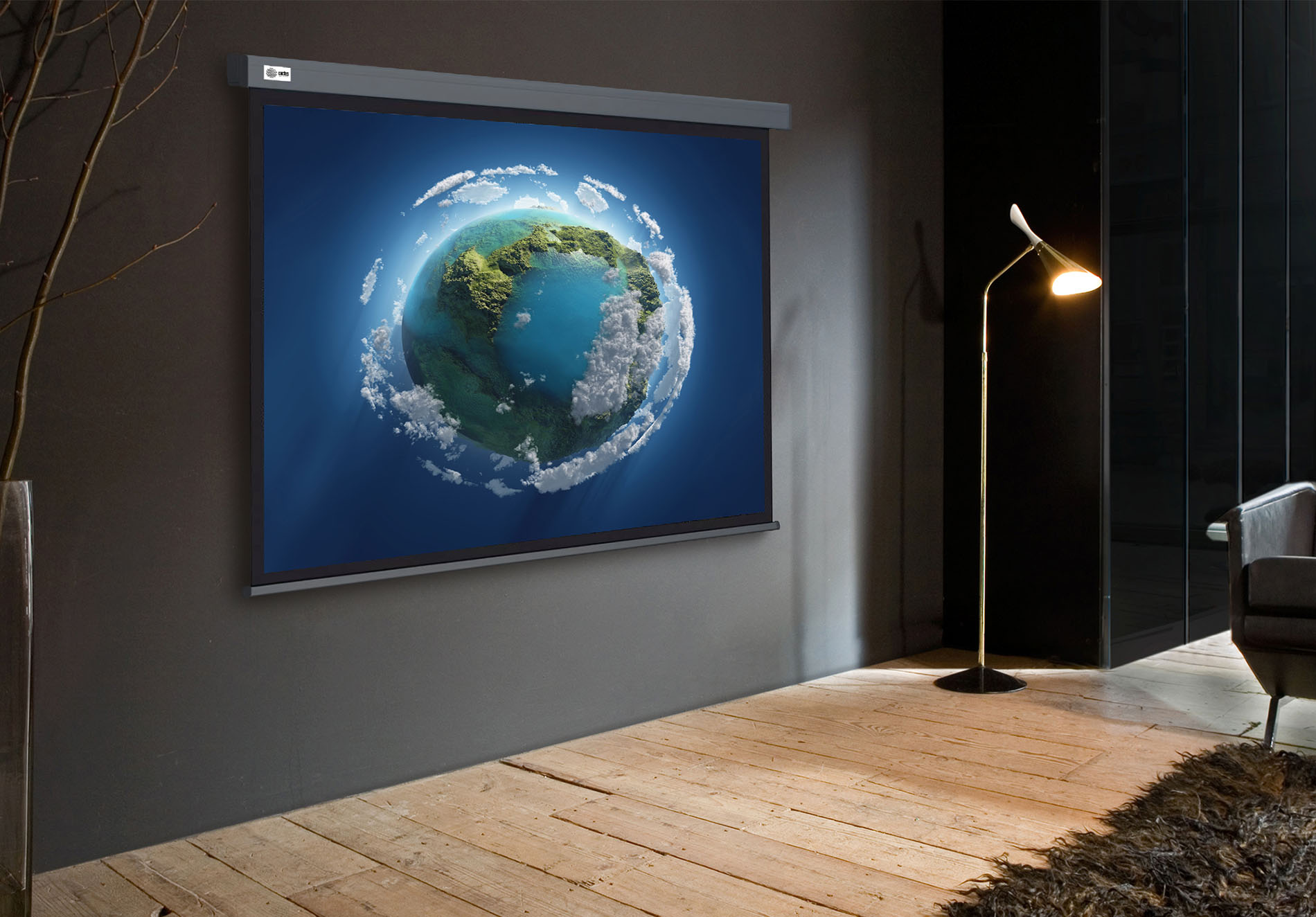 Экран Cactus 150" 187x332см Wallscreen CS-PSW-187X332-SG 16:9 настенно-потолочный рулонный серый