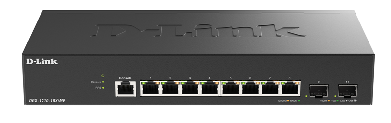Коммутатор D-Link DGS-1210-10X/ME/C1A 8x1Гбит/с 2SFP+ управляемый