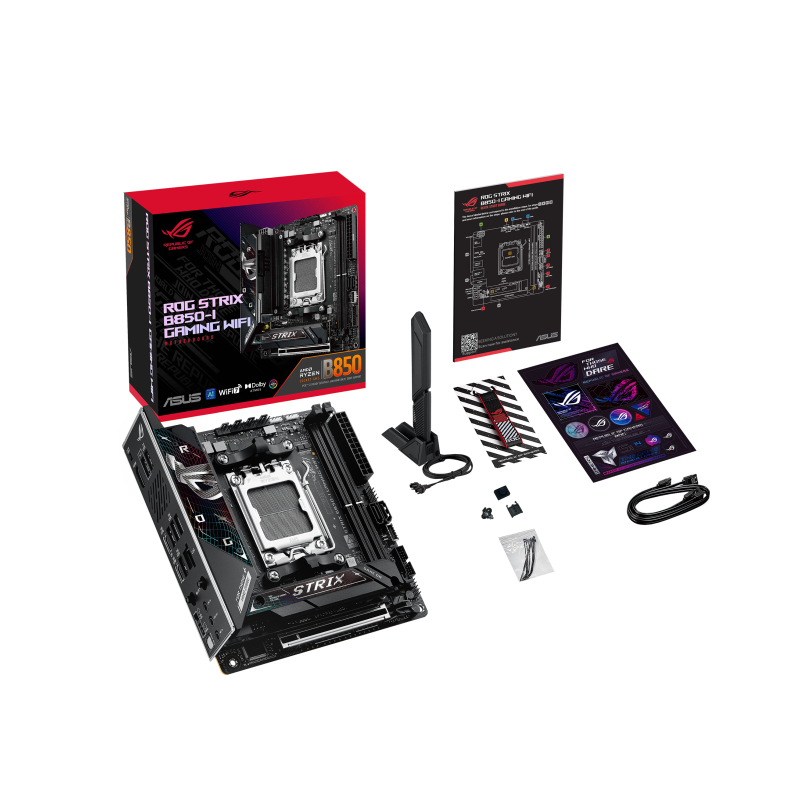 Материнская плата Asus ROG STRIX B850-I GAMING WIFI Socket AM5 AMD B850 2xDDR5 mini-ITX AC`97 8ch(7.