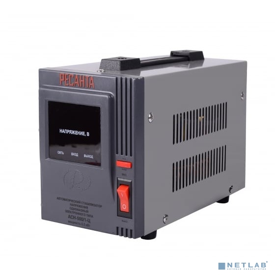 Ресанта АСН- 500/1-Ц 63/6/1 Стабилизатор {220В±8%, Габариты 212х110х134, Вес 3 кг}