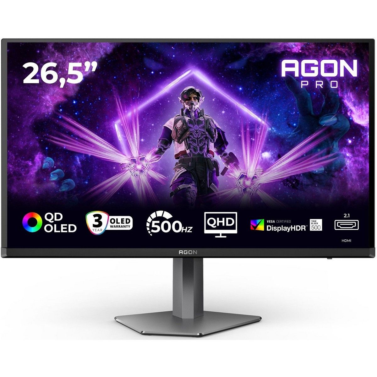 Монитор 26.5" AOC AGON AG276QKD2  QD-OLED, 2560x1440, 500Hz, 0,03ms, 1000сd/m, 1500000:1, HDR10