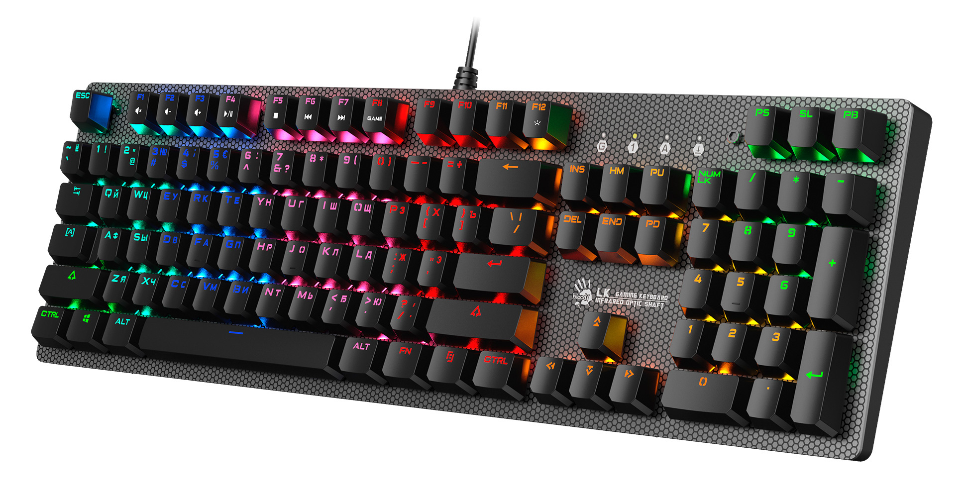 Клавиатура A4Tech Bloody B810R NetBee механическая черный USB Multimedia for gamer LED (B810R (NETBE