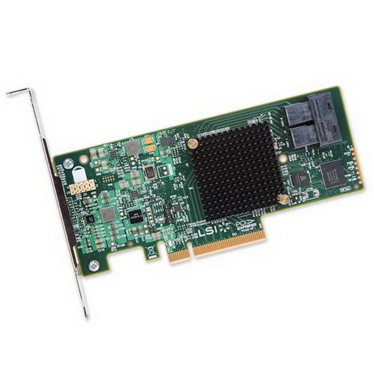 HBA-адаптер Broadcom 9300-8I SGL (LSI00344 / H5-25573-00)  PCIe 3.0 x8 LP, SAS/SATA 12G HBA, 8port(2