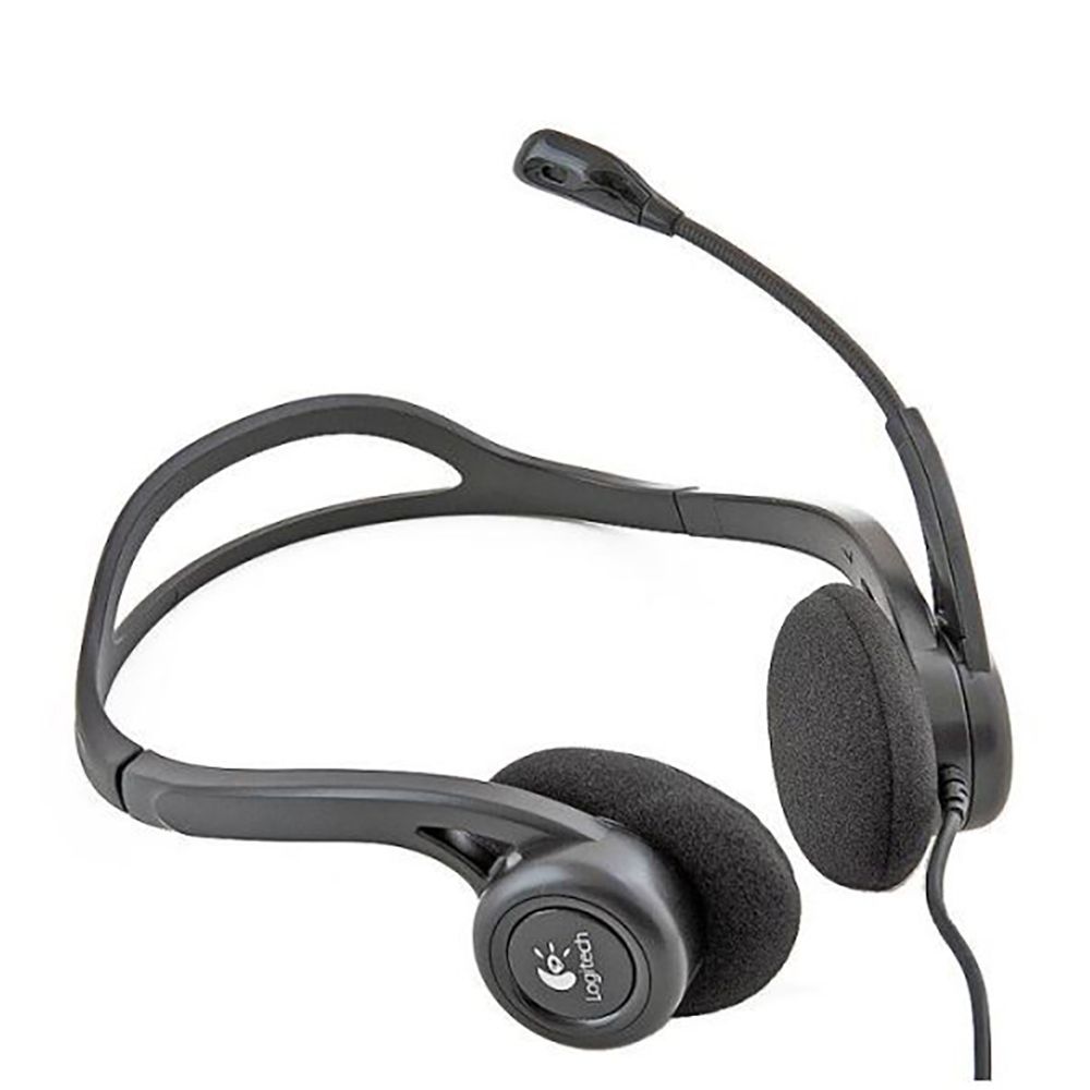 Наушники с микрофоном Logitech 960 черный 2.4м накладные USB оголовье (981-000100)