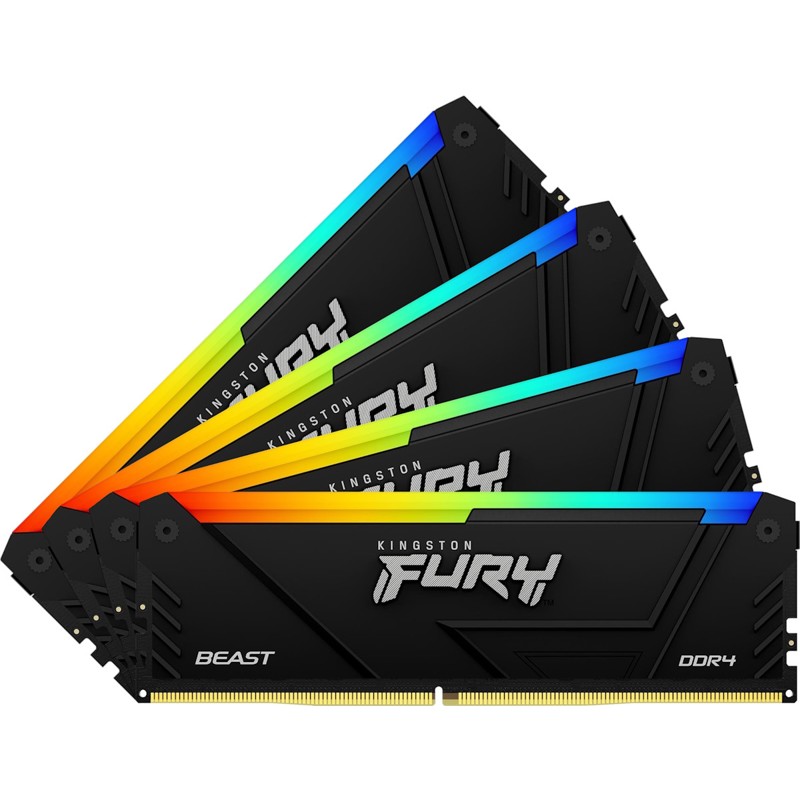 Память DDR4 4x8GB 3200MHz Kingston KF432C16BB2AK4/32 Fury Beast RGB RTL Gaming PC4-25600 CL16 DIMM 2