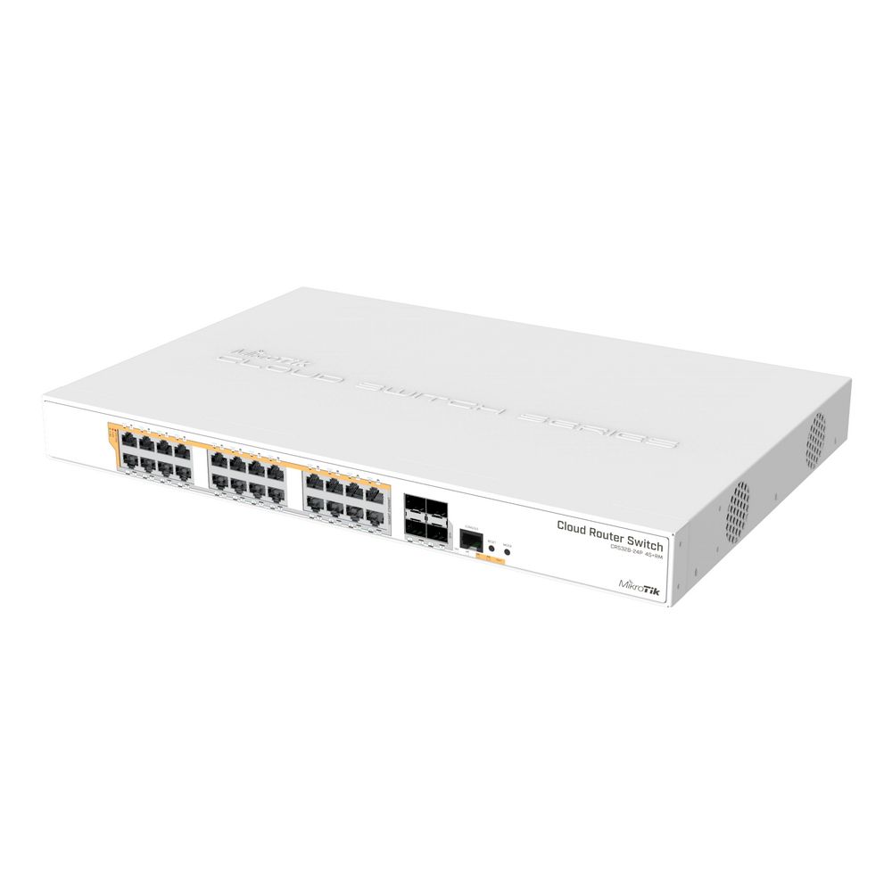 Коммутатор MikroTik CRS328-24P-4S+RM (L3) 24x1Гбит/с 4SFP+ 24PoE+ 450W управляемый