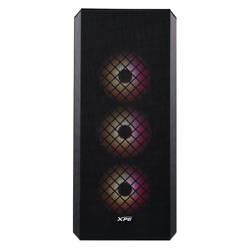 Корпус XPG DEFENDER BLACK [DEFENDER-BKCWW] (Midi-Tower, черный, TG, 120mm fan*3)