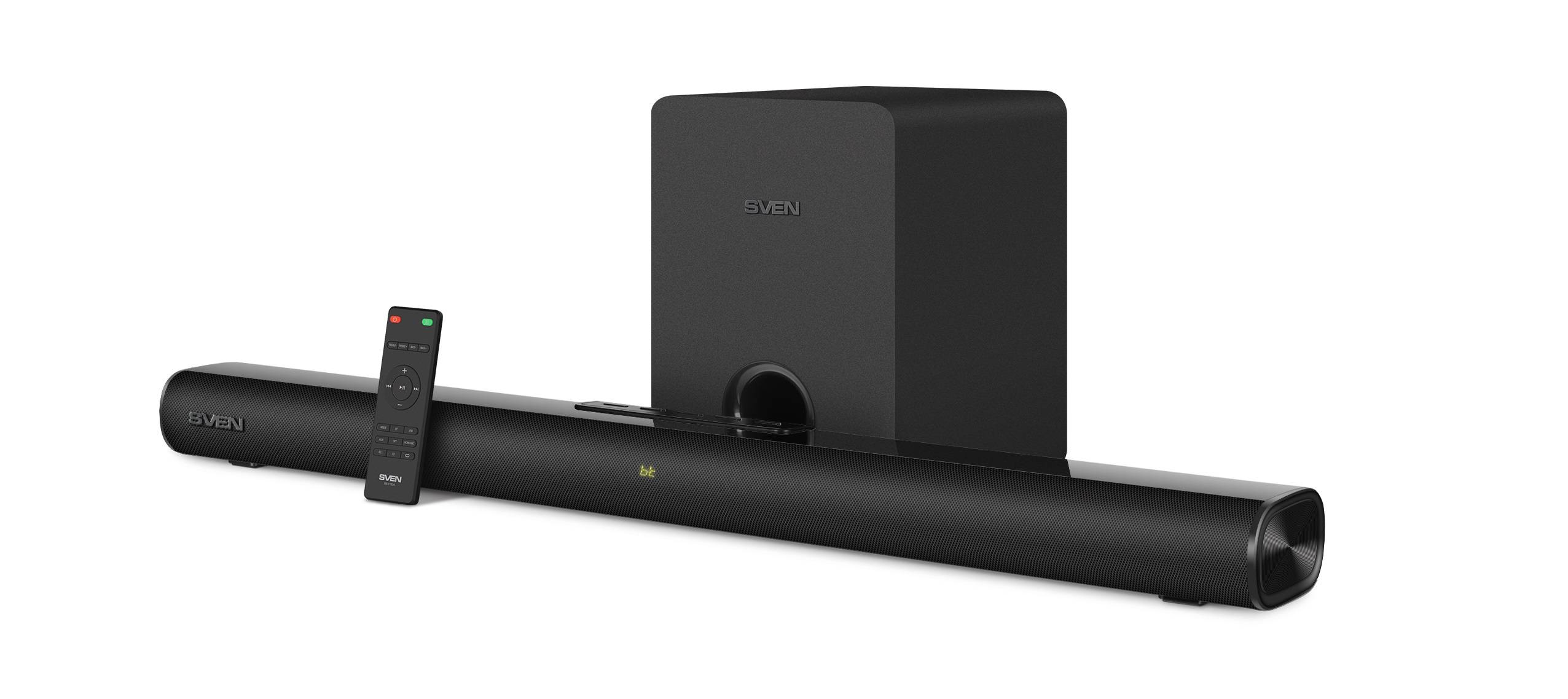 Саундбар SB-2150A, черный (180 Вт,USB,HDMI,ПДУ,Optical, Bluetooth,дисплей, беспроводной сабвуфер)