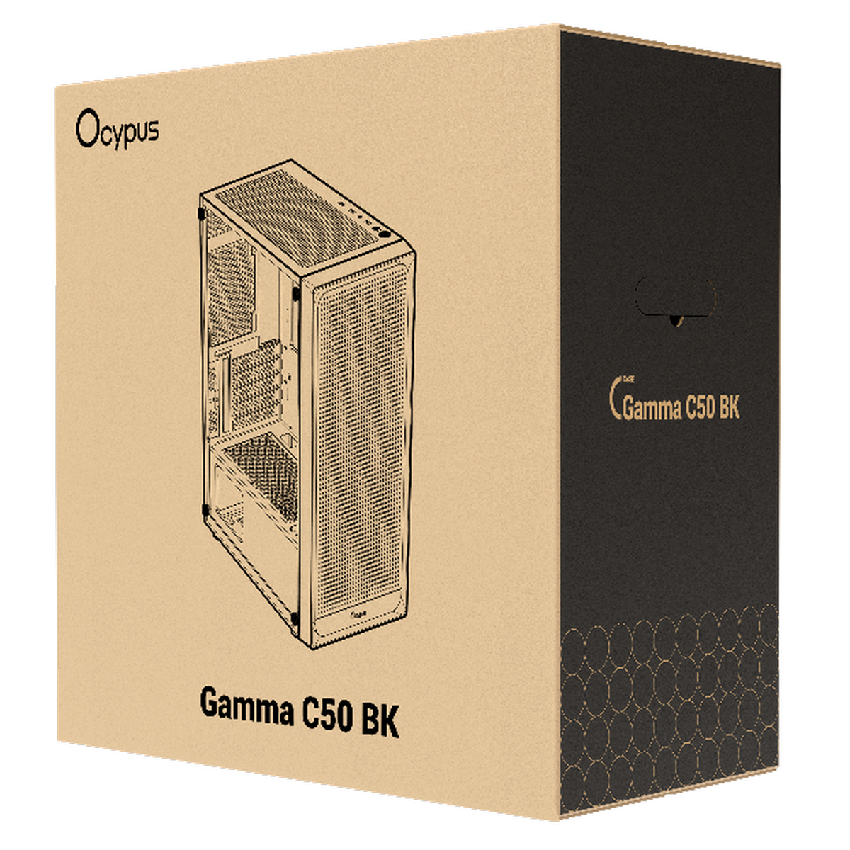 Корпус для ПК Case Ocypus Gamma C50 BK mATX / win / black / no PSU / Tempered Glass
