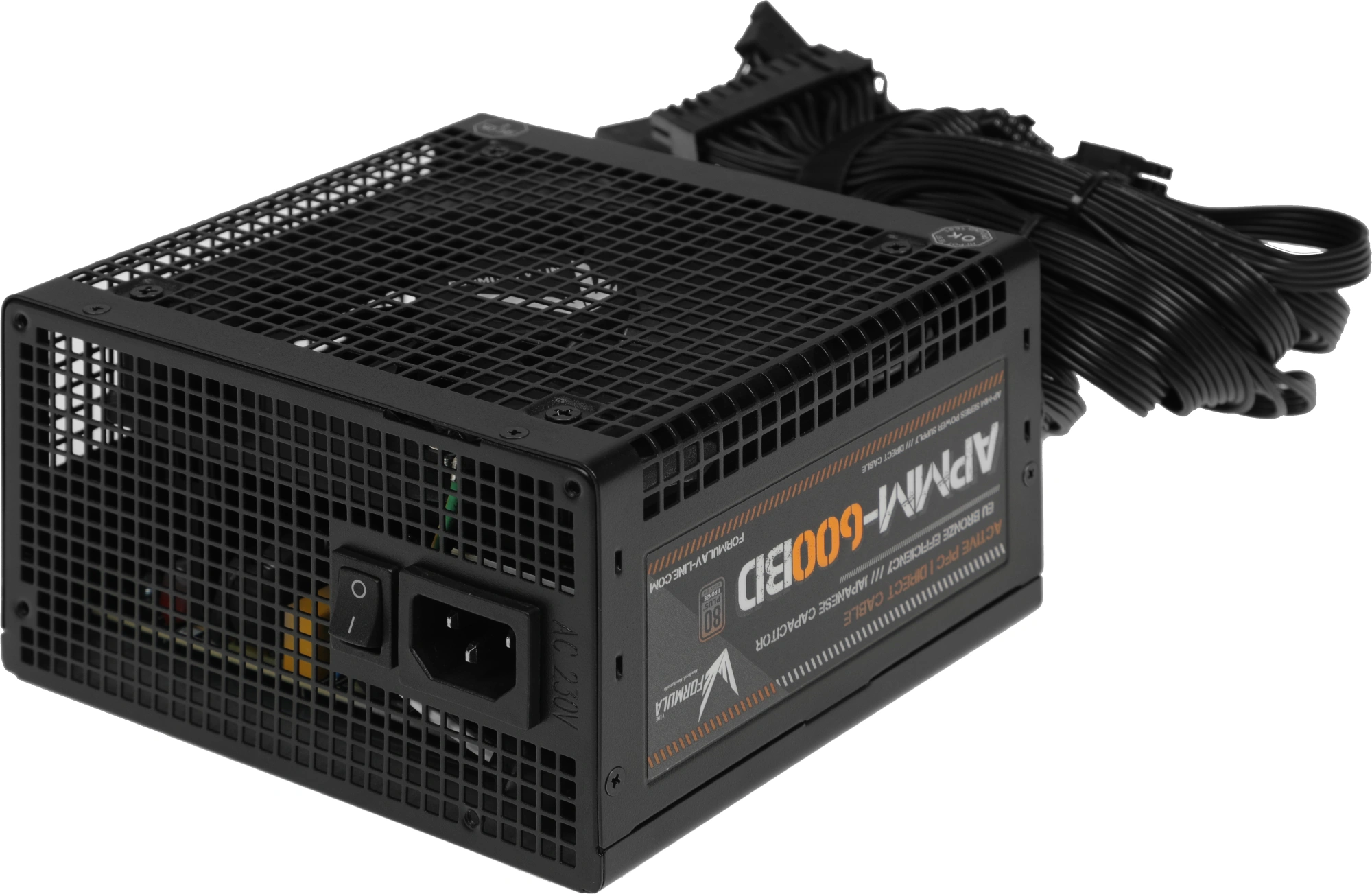 Блок питания Formula ATX 600W APMM-600BD 80+ bronze (20+4pin) APFC 120mm fan 5xSATA RTL