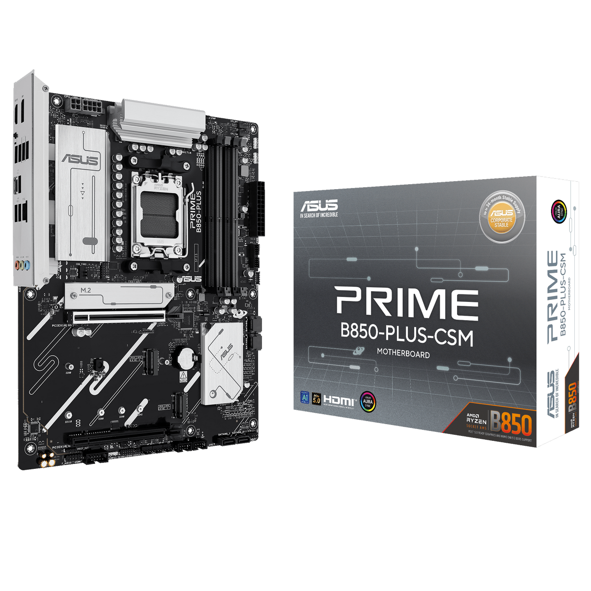 Материнская плата Asus PRIME B850-PLUS-CSM Socket AM5 AMD B850 4xDDR5 ATX AC`97 8ch(7.1) 2.5Gg RAID+
