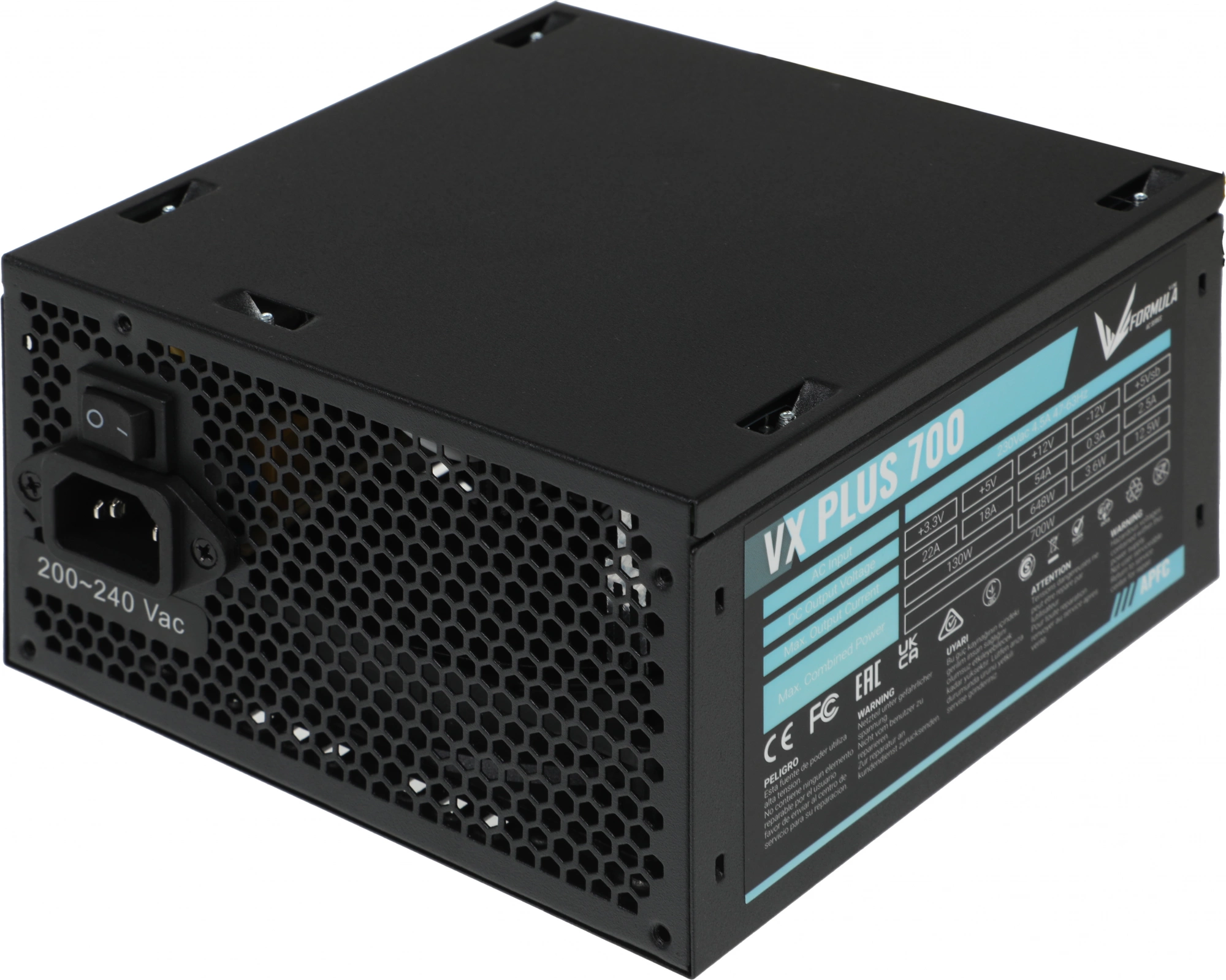 Блок питания Formula V Line VX PLUS 700, 700W, ATX12V v2.3, 12cm Fan (ex Aerocool)