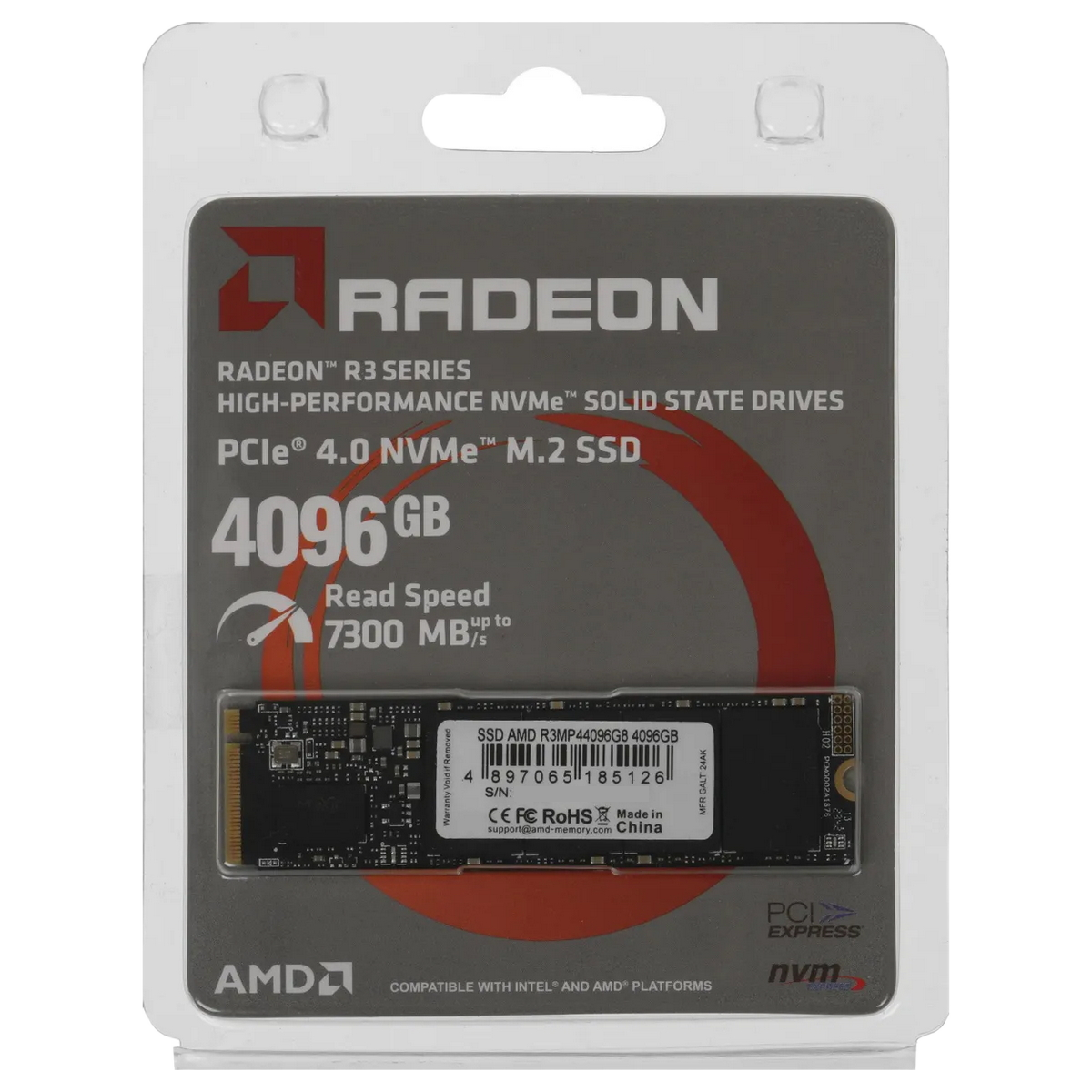 Накопитель SSD AMD PCIe 4.0 x4 4TB R3MP44096G8 Radeon M.2 2280