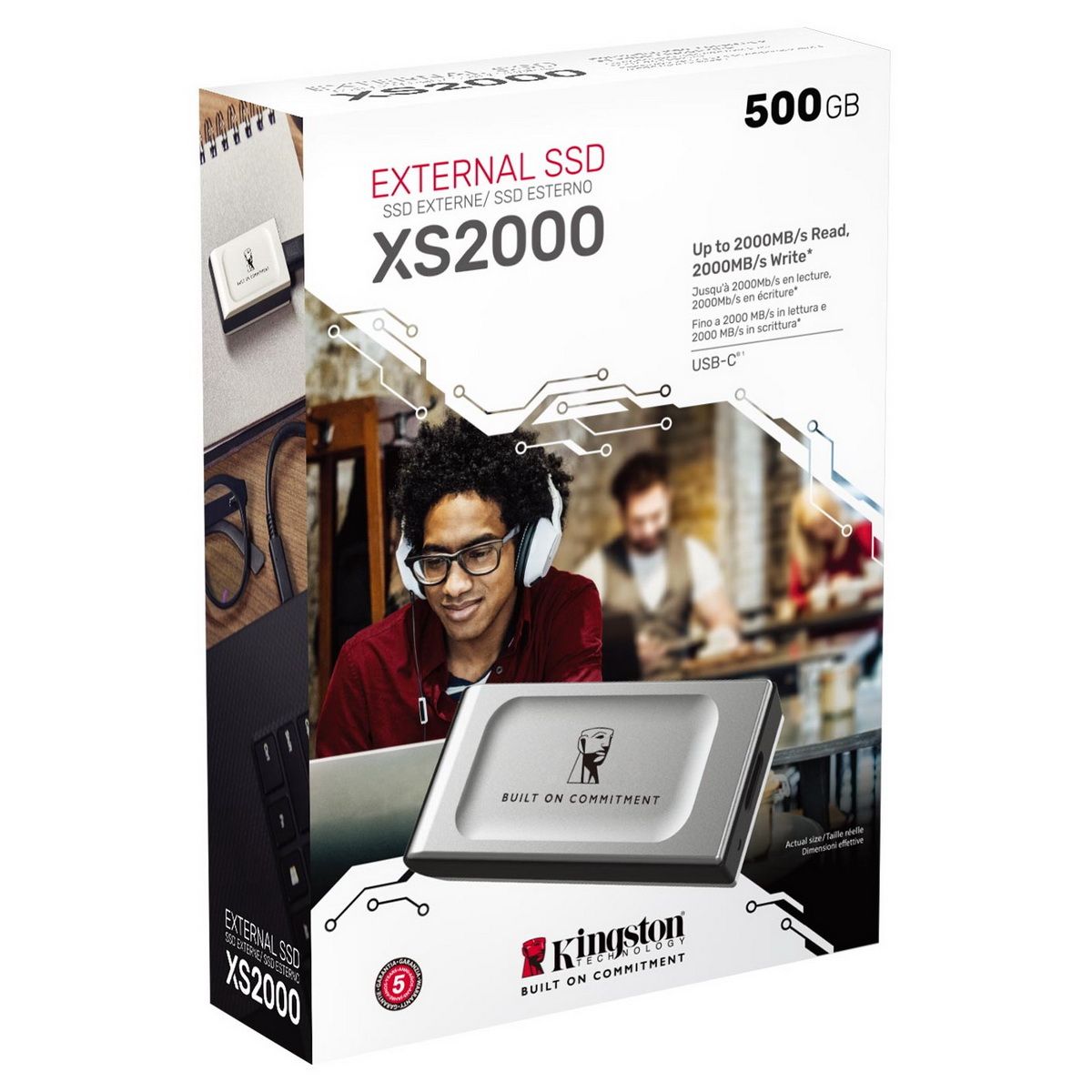 Накопитель SSD Kingston USB3.2 Gen2x2 4TB SXS2000/4000GA XS2000 серебристый